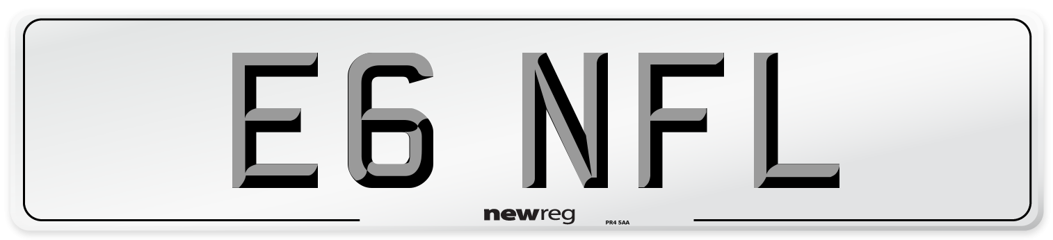 E6 NFL Number Plate from New Reg